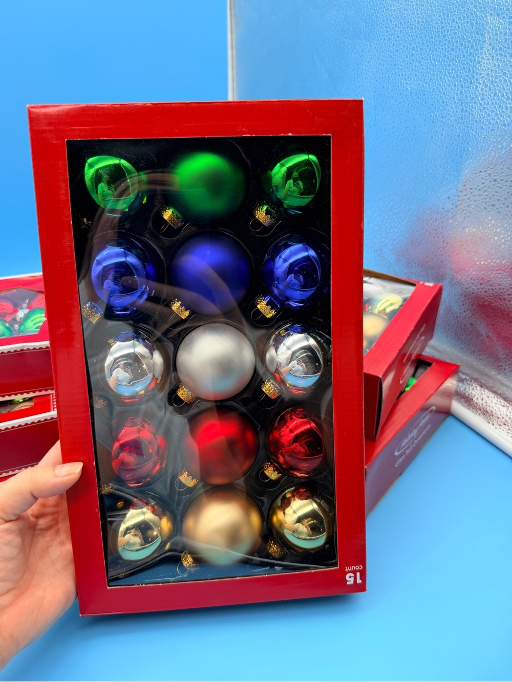 Lot of 10 Boxes Vintage Glass Christmas Ornaments – Mixed Colors – New in Boxes - Picture 4 of 4